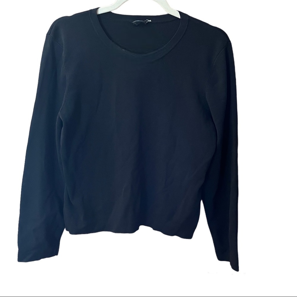 Women’s MTWT 9-5 Crew Neck Long Sleeve Sweater Black Sz S/M